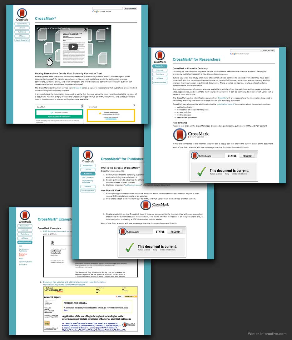 CrossMark publishing micro website design and development Winter Interactive Inc