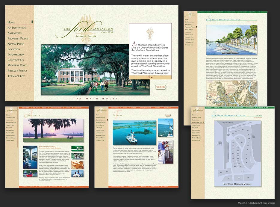 Ford Plantation real estate sales website design and development Winter Interactive Inc